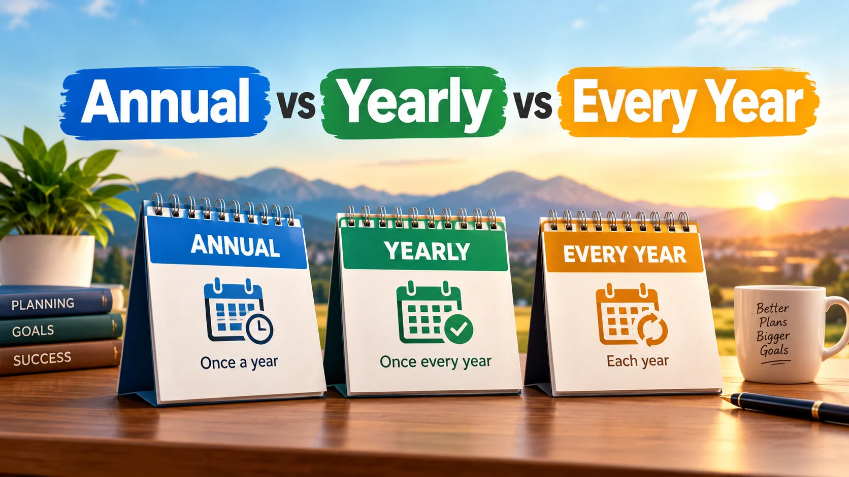 Annual vs Yearly vs Every Year: Difference & Correctives?