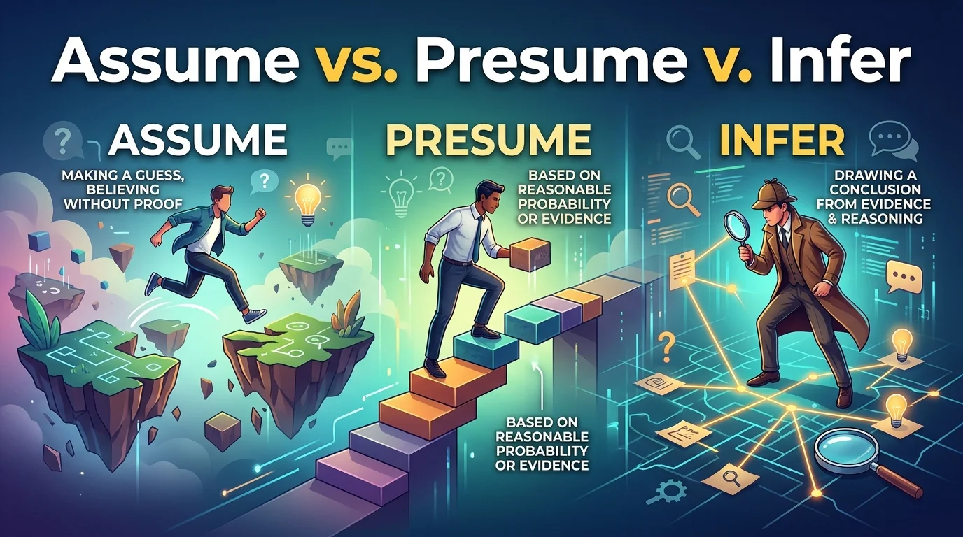 Assume vs. Presume v. Infer: Difference & Correctives?