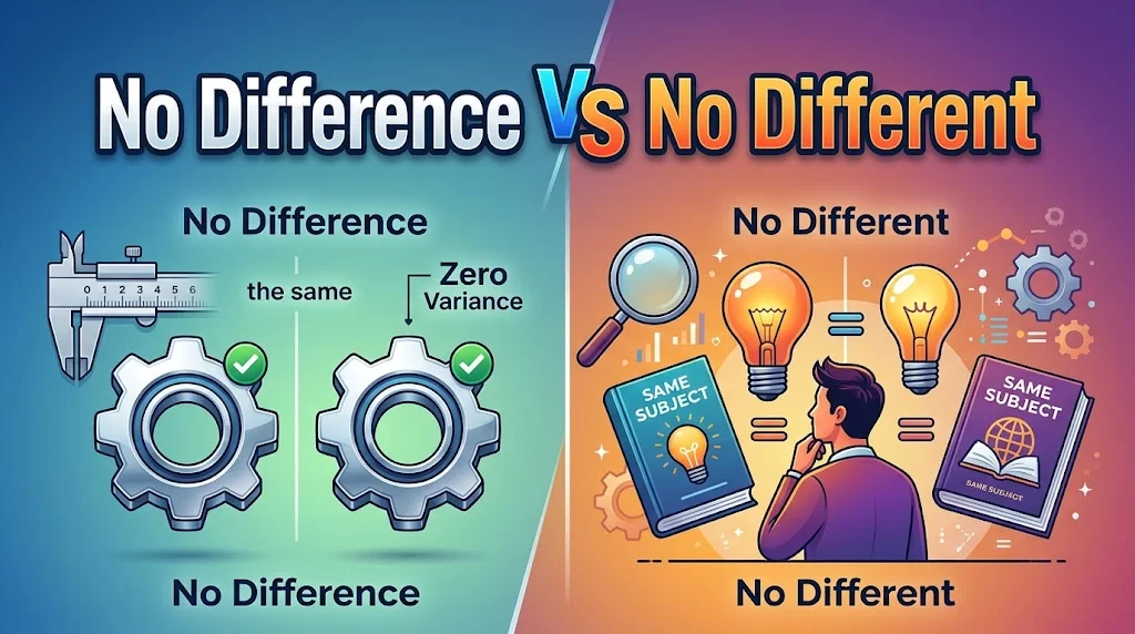 No Difference Vs No Different: Differences & Correctives?